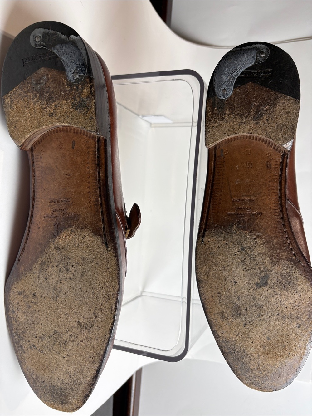 Salvatore Ferragamo Brown Leather Single Monk Strap Loafers - Picture 8 of 11